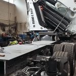 Strenx 700 chassis stiffners & base plate installed on truck