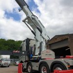 The 7 tonne crane mounted on the Strenx 700 frame now mostly hidden by the decking