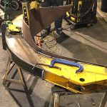 New petal in position being welded